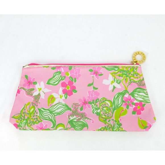 Lilly Pulitzer for Estee Lauder Cosmetics Bag Pouch Collaboration Floral Tiger - Picture 2 of 4